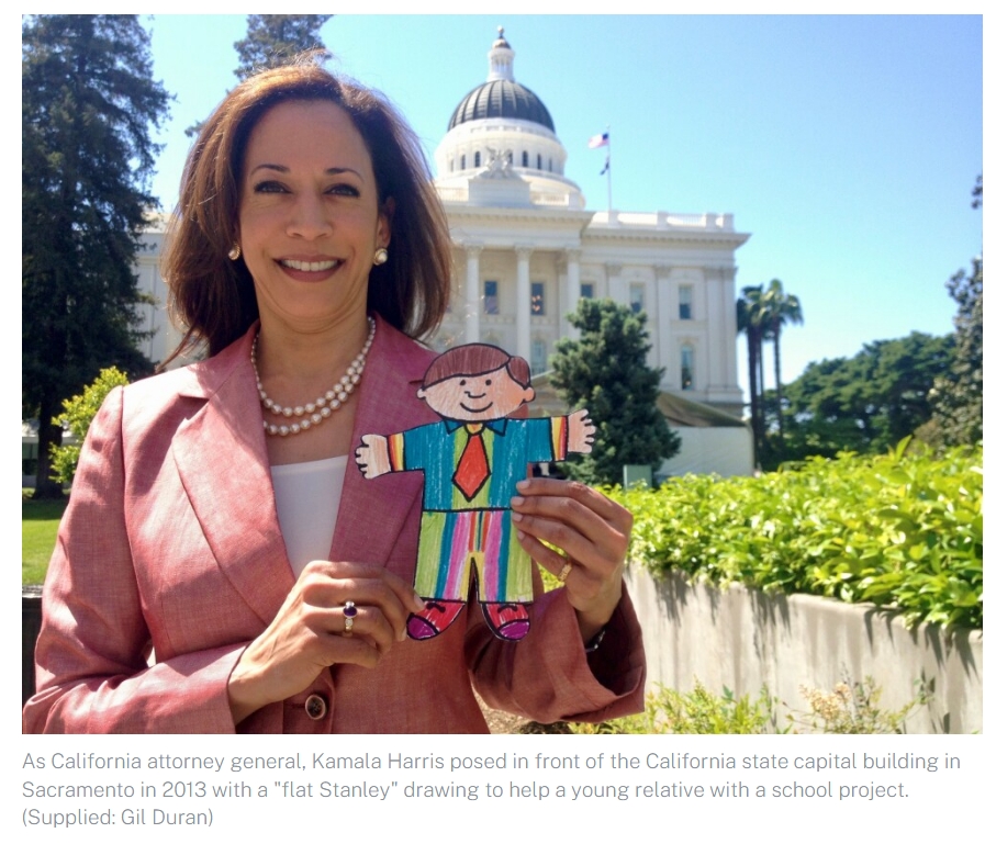 Kamala Harris and Flat Stanley